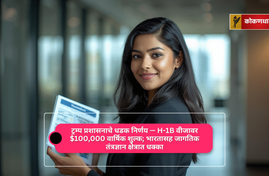 ट्रम्प प्रशासनाचे धडक निर्णय — H-1B वीजावर $100,000 वार्षिक शुल्क; भारतासह जागतिक तंत्रज्ञान क्षेत्रात धक्का