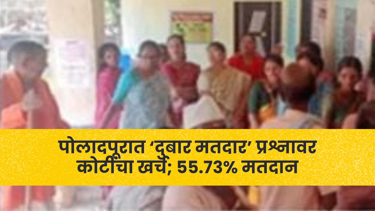 पोलादपूरात ‘दुबार मतदार’ प्रश्नावर कोटींचा खर्च; 55.73% मतदान