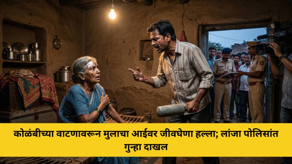 कोळंबीच्या वाटणावरून मुलाचा आईवर जीवघेणा हल्ला; लांजा पोलिसांत गुन्हा दाखल 2 लांजा : स्वयंपाकासाठी आणलेल्या कोळंबीचे वाटण करण्याच्या किरकोळ कारणावरून झालेल्या वादातून मुलाने आपल्या ७० वर्षीय वृद्ध आईवर जीवघेणा हल्ला केल्याची धक्कादायक घटना लांजा तालुक्यातील धावणेवाडी येथे रविवारी सायंकाळी घडली. या प्रकरणी लांजा पोलीस ठाण्यात गुन्हा दाखल करण्यात आला आहे. मिळालेल्या माहितीनुसार, संतोष गणपत दिवाळे (वय ३५, रा. धावणेवाडी, ता. लांजा) असे गुन्हा दाखल झालेल्या मुलाचे नाव असून सुनिता गणपत दिवाळे (वय ७०) असे जखमी आईचे नाव आहे. रविवारी सायंकाळी सात वाजण्याच्या सुमारास ही घटना घडली. संतोष दिवाळे याने बाजारातून कोळंबी आणली होती. आई सुनिता यांनी कोळंबी साफ केल्यानंतर मुलगा संतोषला मसाल्याचे वाटण करण्यास सांगितले. मात्र याच कारणावरून दोघांमध्ये वाद झाला. हा वाद विकोपाला गेल्यानंतर संतापलेल्या संतोषने घरातील दगडी वरवंटा उचलून आईच्या डोक्यात मारहाण केली. तसेच शर्टाने तिचा गळा आवळून तिला जीवे मारण्याचा प्रयत्न केल्याचे समोर आले आहे. या घटनेप्रकरणी लांजा पोलीस ठाण्याचे श्रेणी पोलीस उपनिरीक्षक भालचंद्र रेवणे यांनी सरकारतर्फे फिर्याद दिली आहे. त्यानुसार संतोष दिवाळे याच्याविरुद्ध खुनाचा प्रयत्न केल्याप्रकरणी गुन्हा दाखल करण्यात आला असून पोलिसांनी त्याला ताब्यात घेतले आहे. या घटनेमुळे लांजा परिसरात खळबळ उडाली असून किरकोळ कारणावरून मुलाने आईवर केलेल्या या जीवघेण्या हल्ल्याबाबत संताप व्यक्त केला जात आहे. या प्रकरणाचा अधिक तपास लांजा पोलीस करीत आहेत.