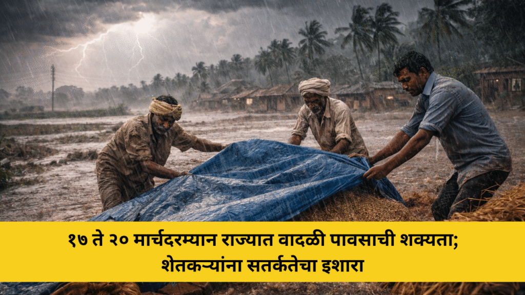 १७ ते २० मार्चदरम्यान राज्यात मेघगर्जनेसह वादळी पावसाची शक्यता; शेतकऱ्यांनी घ्यावी काळजी 2 १७ ते २० मार्चदरम्यान राज्यात वादळी पावसाची शक्यता; शेतकऱ्यांना सतर्कतेचा इशारा