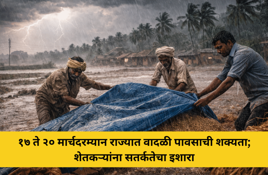 १७ ते २० मार्चदरम्यान राज्यात वादळी पावसाची शक्यता; शेतकऱ्यांना सतर्कतेचा इशारा