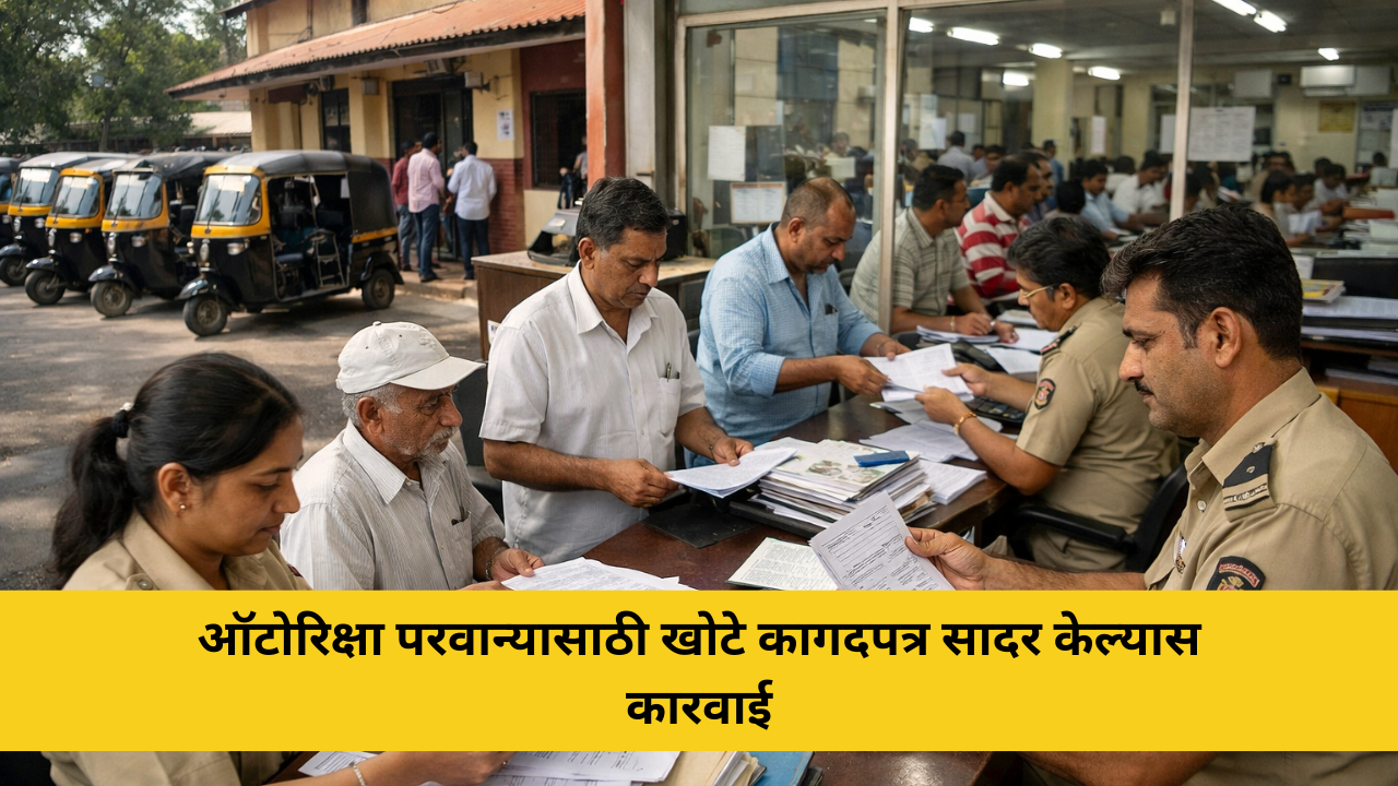 ऑटोरिक्षा परवान्यासाठी खोटे कागदपत्र सादर केल्यास कारवाई
