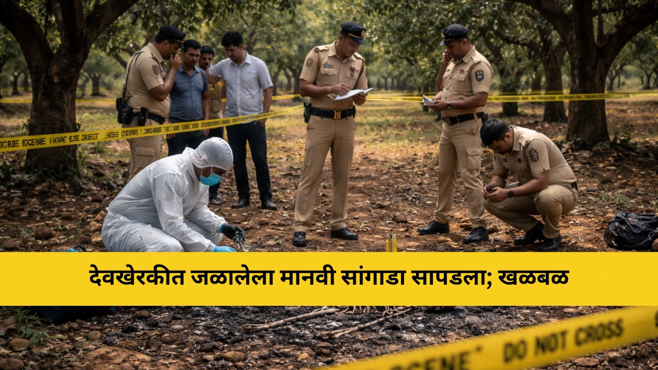 कोकणची बातमी 56 देवखेरकीत जळालेला मानवी सांगाडा सापडल्याने खळबळ