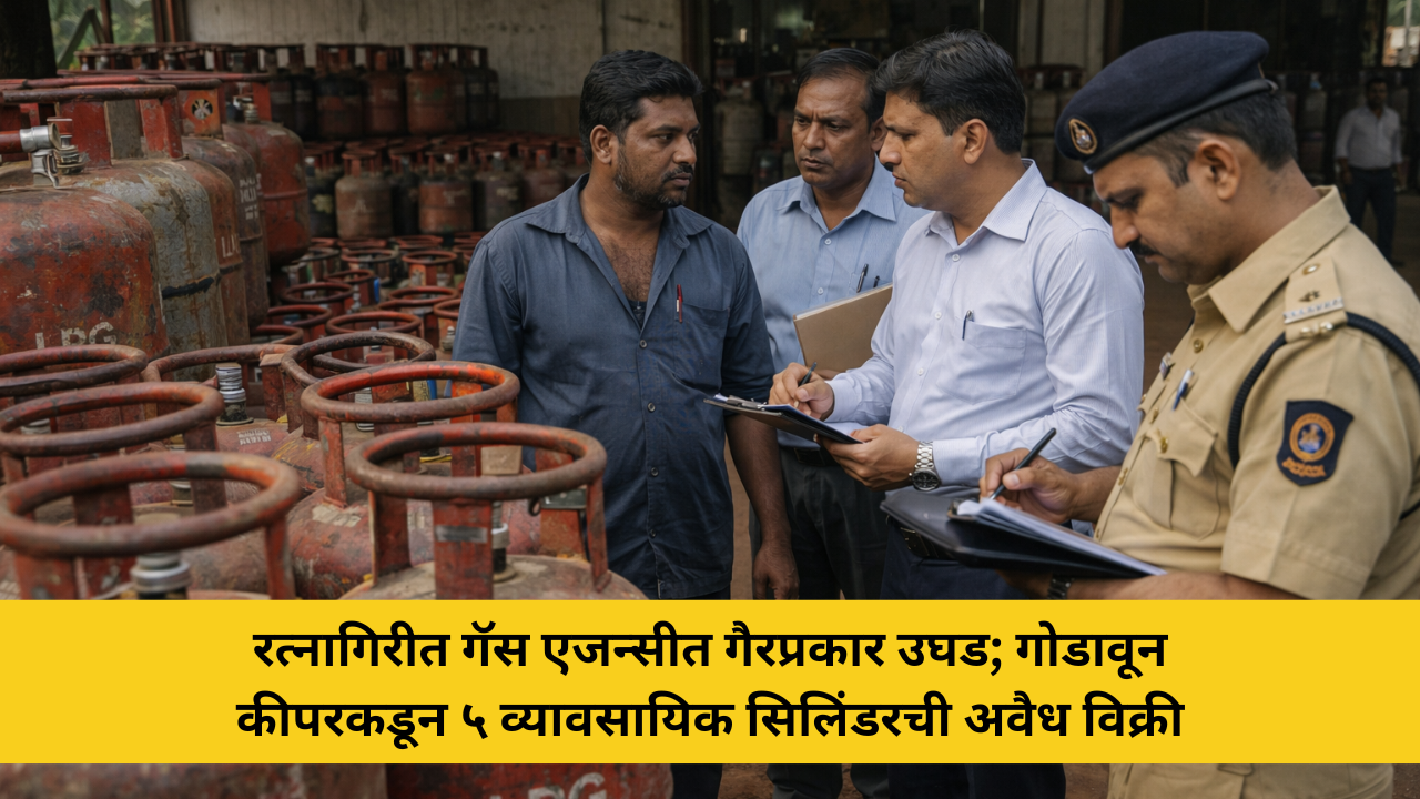 रत्नागिरीत गॅस एजन्सीत गैरप्रकार उघड; गोडावून कीपरकडून ५ व्यावसायिक सिलिंडरची अवैध विक्री