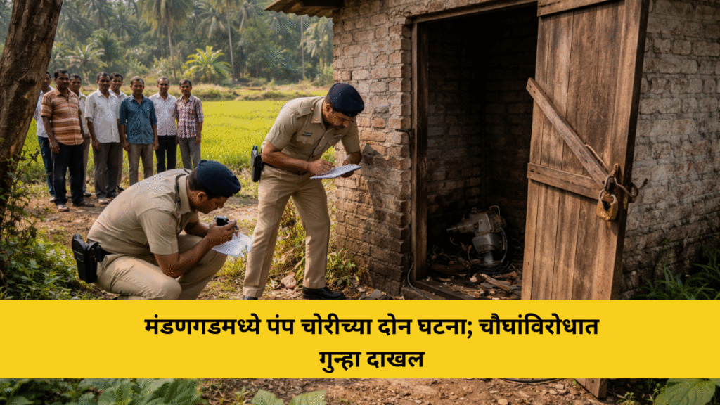 मंडणगडमध्ये पंप चोरीच्या दोन घटना; चौघांविरोधात गुन्हा दाखल