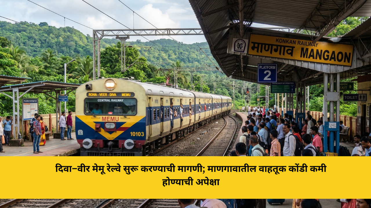 दिवा–वीर मेमू रेल्वे सुरू करण्याची मागणी; माणगावातील वाहतूक कोंडी कमी होण्याची अपेक्षा