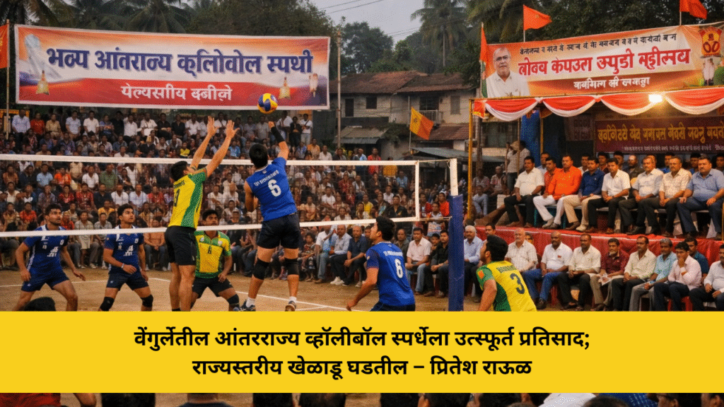वेंगुर्लेतील आंतरराज्य व्हॉलीबॉल स्पर्धेला उत्स्फूर्त प्रतिसाद; राज्यस्तरीय खेळाडू घडतील – प्रितेश राऊळ