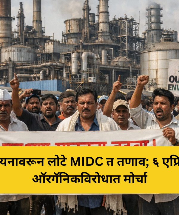 पीपास रसायनावरून लोटे MIDCत तणाव; ६ एप्रिलला लक्ष्मी ऑरगॅनिकविरोधात मोर्चा
