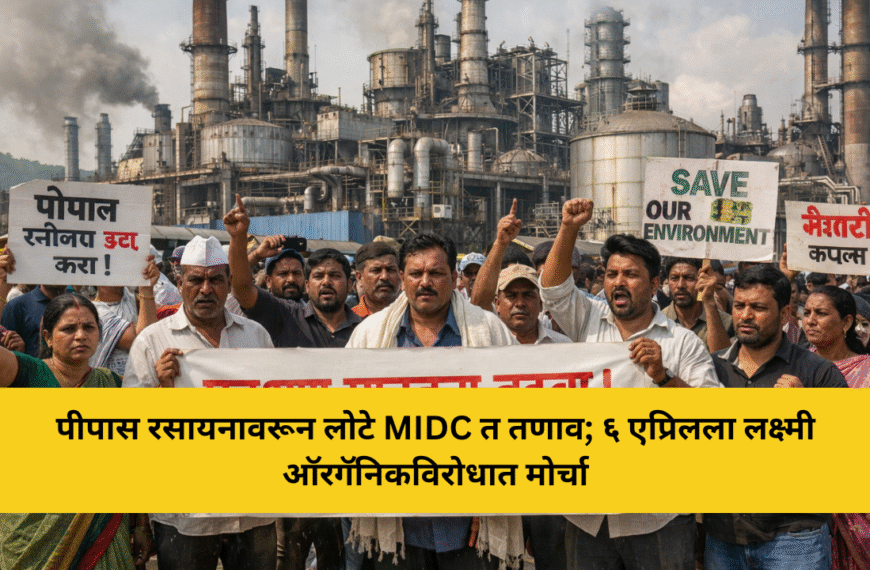 पीपास रसायनावरून लोटे MIDCत तणाव; ६ एप्रिलला लक्ष्मी ऑरगॅनिकविरोधात मोर्चा
